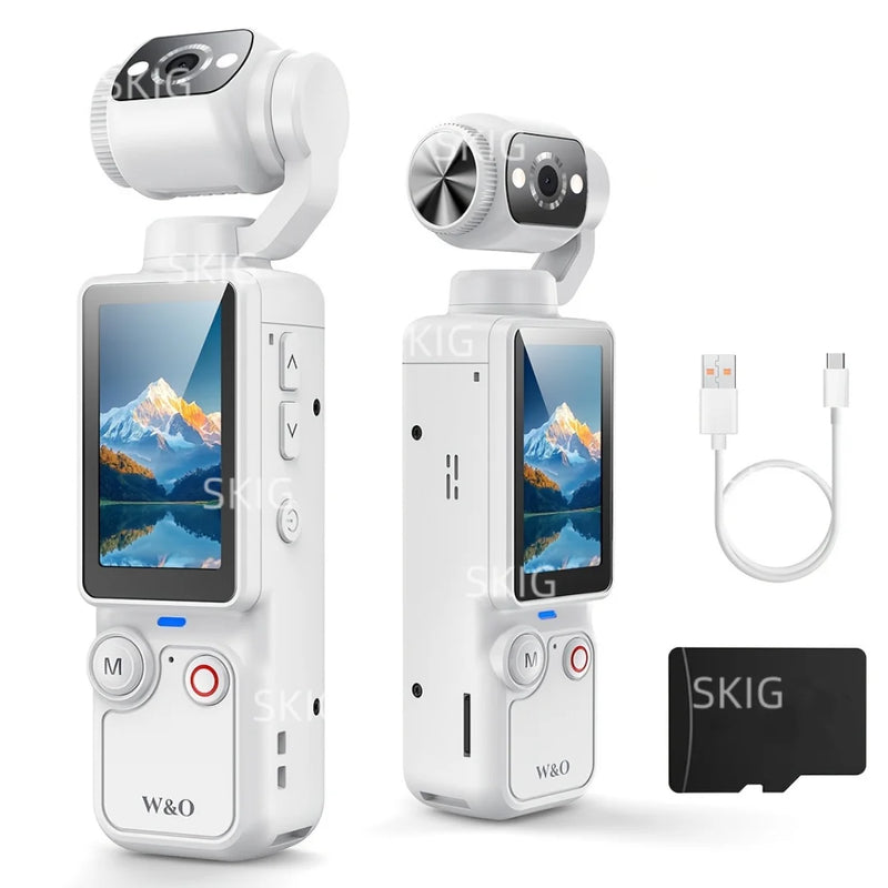 SKIG 1080P Sports Action Camera, Equipped With a 1.9-inch CMOS Sensor, Supports USB Charging, 180° Rotating Motion Camera