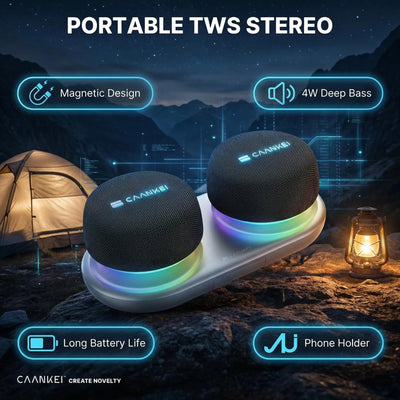 Dual Bluetooth Speaker Set with Magnetic Base & Phone | SAMAG