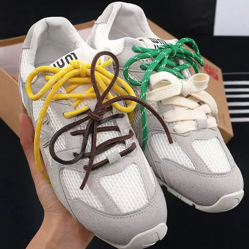 Length 100cm DIY Freedly Round Leather Colorful MIU Shoelaces Canvas Casual  Boots Shoe Laces Rope Shoestrings