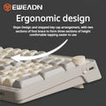 EWEADN V1 Stylish 3-Mode Wireless Combo Backlit Quiet Keyboard Mouse Ergonomic Desktop Kit