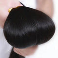 12A Bone Straight Double Drawn 100% Human Hair Bundles Weave Raw Virgin Hair Extensions #1B Natural Black Color Can Bleach For Women