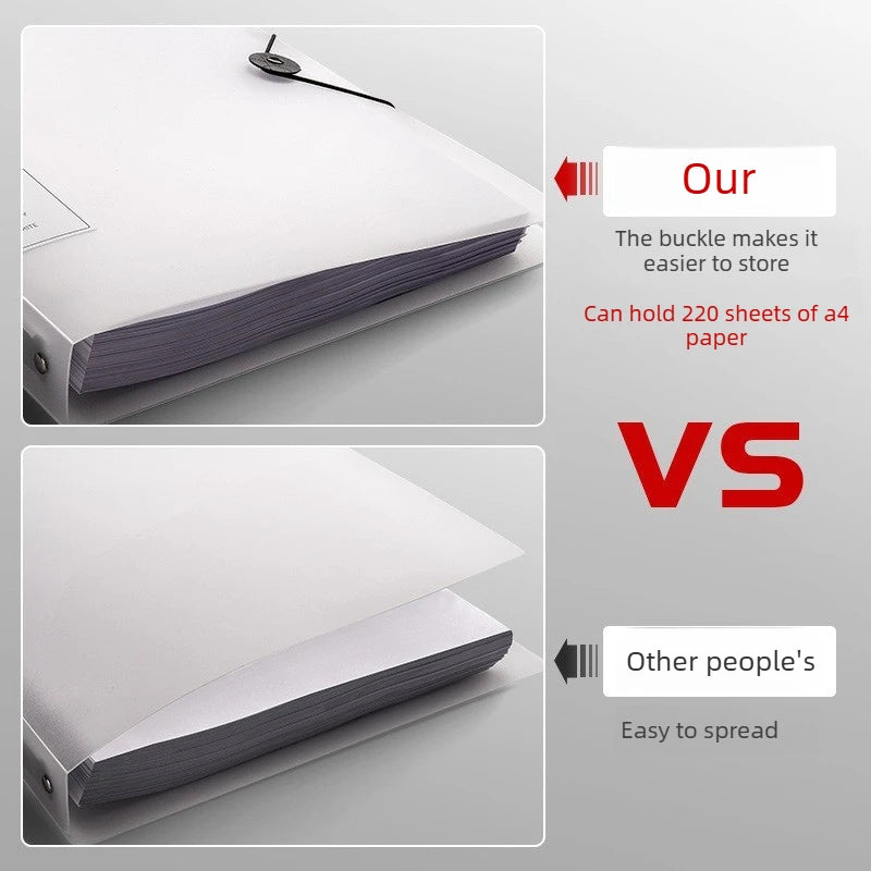 4-Hole A4 Paper Punch Binder Loose Leaf File Folder with Insert Pages Coil Binding Ring Binder for Home Office School Documents