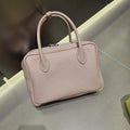 Genuine Leather Women's Boston Bag, New Niche Design Double Zipper Simple Wide Shoulder Strap Fashion Portable Shoulder Bag