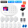 KERUI Home Security Protection WIFI GSM Alarm System Kit Works with Tuya Support Alexa with Door Opening Sensor Motion Detector