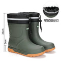 Men's Fashion Rain Boots High Quality Anti-Slip Waterproof Shoes Thick Bottom Wear-Resistant Outdoor Drawstring Work Rubber Shoe