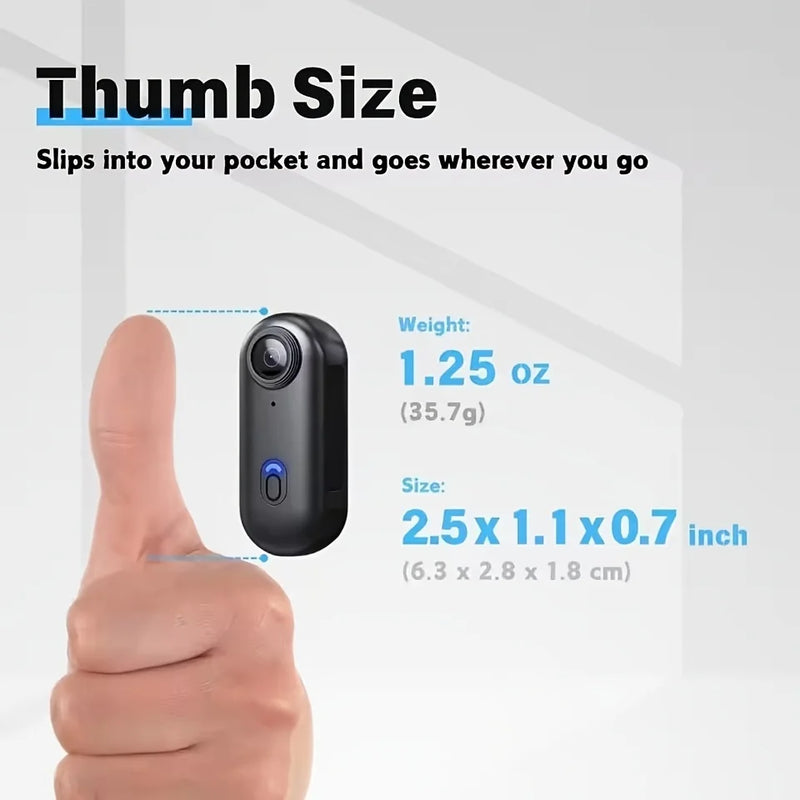  4K FHD Outdoor Sports Camera In Helmet Motorcycle Bike Thumb Size Snap Cam with Waterproof CaseFilming Bicycle Video Recording