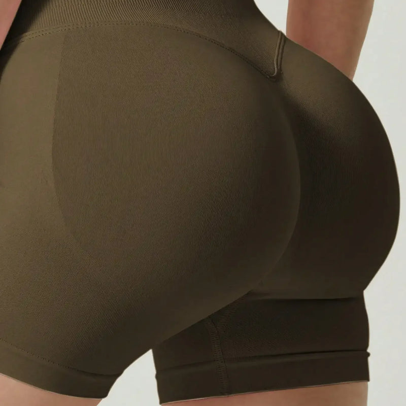 Women's Seamless Butt Lifting Sports Shorts, Suitable For Gym Workout, Cycling, Running, Black Tight Pants, Summer