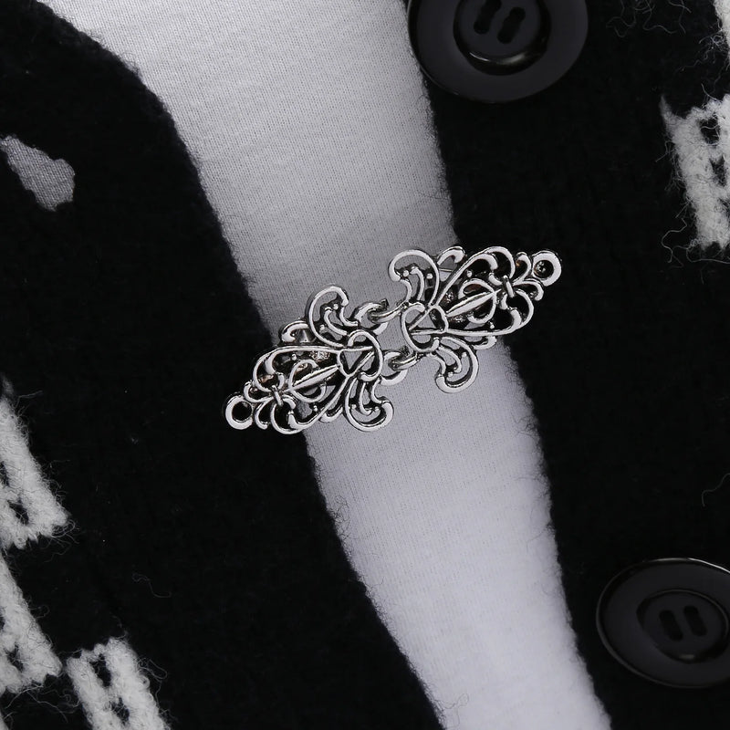 1 Pair Vintage Sweater Swirl Clip Cape Cloak Clips for Dress Retro Cardigan Clip Shawl Clasp Shirt Button Clip for Girl Women