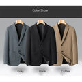 BROWON Brand Men Waffle Texture Blazer Two Buttons Notched Lapel Stretch Casual Suit Jacket Light Business - View 3 | SAMAG