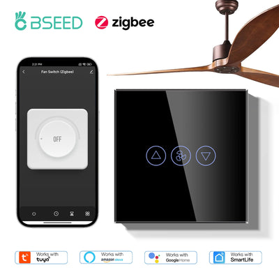 BSEED Zigbee Fans Switches Smart Wall Touch Speed Control | SAMAG