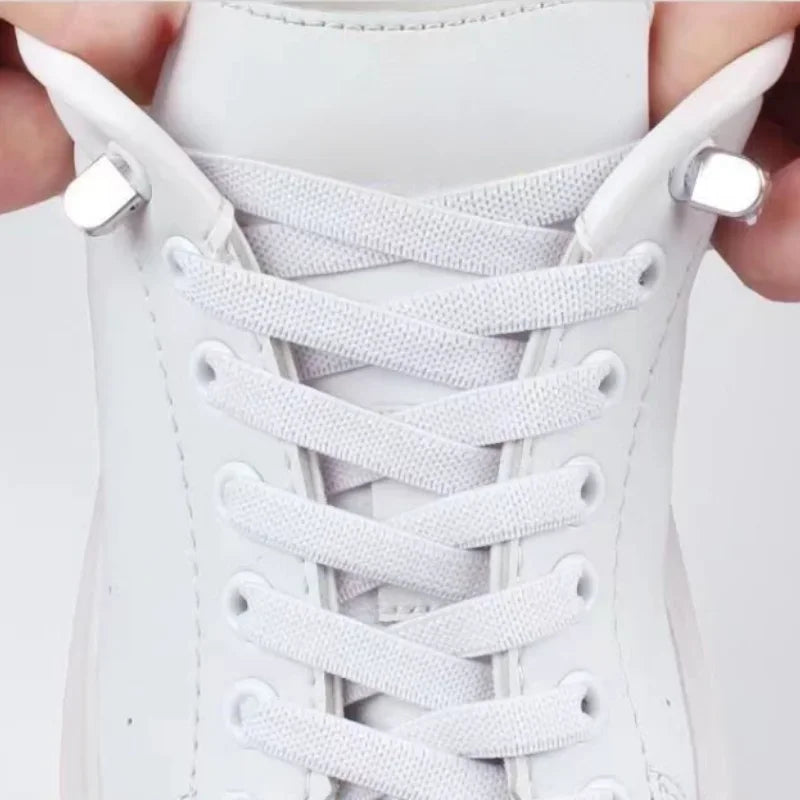 No Tie Shoe Laces Elastic Laces Sneakers 8MM Widened Flat Elastic Shoelaces Adult Quick Shoe Lace Rubber Bands for Shoes