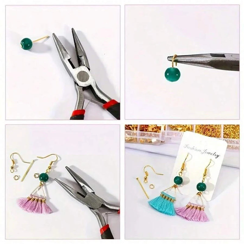 1set/1box Deluxe Jewelry Making Starter Kit，Comprehensive Earrings, Necklace Findings, DIY Plier Tools Set for Jewelry Repair