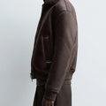 MAMELICCE Original design Synthetic lambswool Fur suede leather jackets for man Turn-down collar jackets for man leather coat