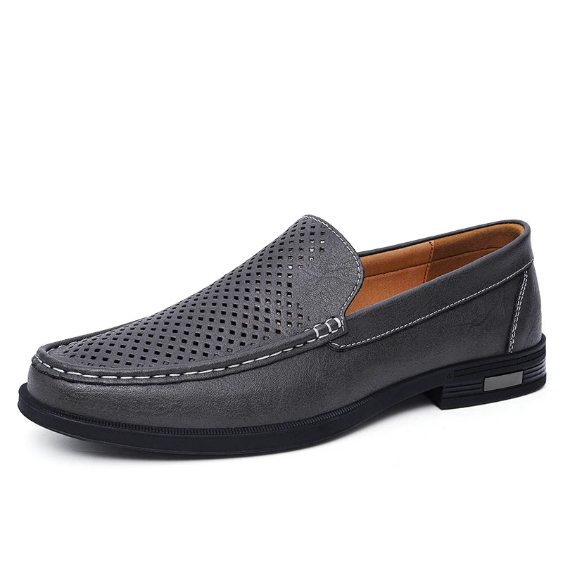 Genuine Leather Men Footwear Slip on Office Man Formal Shoes Wedding Party Men Dress Shoes Breath Driving Lazy Loafers Moccasins