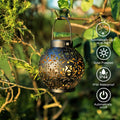 Outdoor Garden Solar Light Iron Art Hanging Light Hollow LED Landscape Light Garden Decoration Projection Light Waterproof