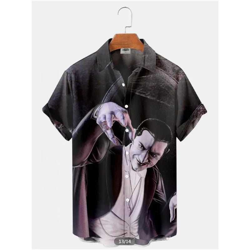Summer Men's Hawaiian Shirt Movie Figures Horror Vintage | SAMAG