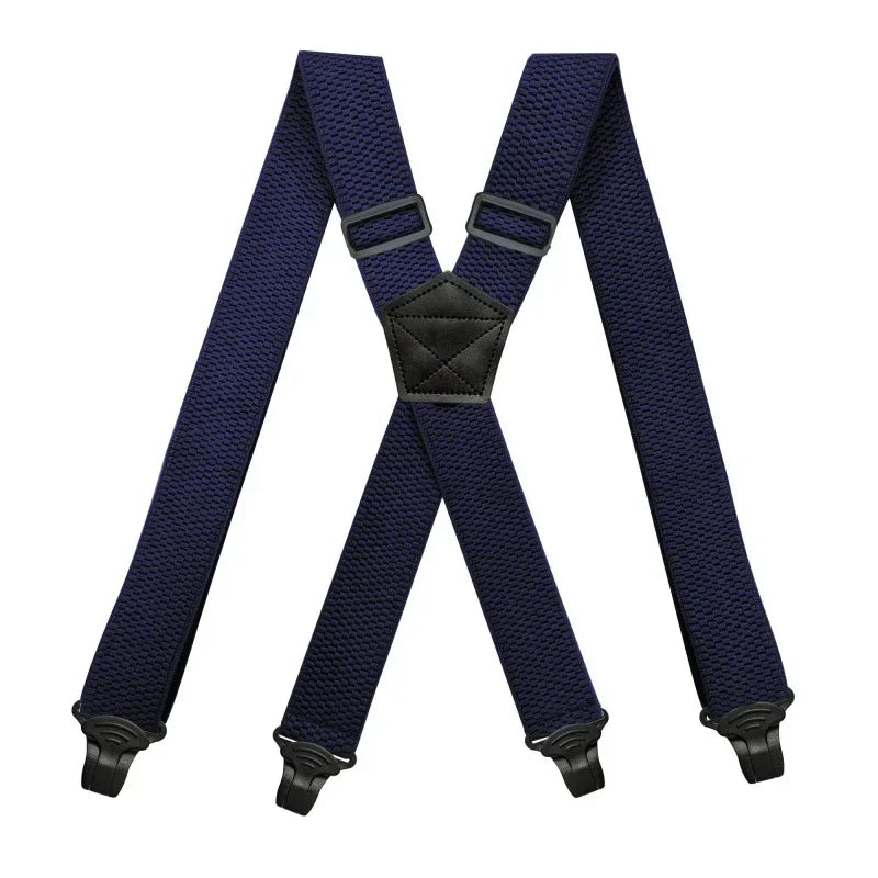 Deepeel 3.5X120cm Men's Adult 4 Clip Casual Trousers Fashion X - shaped Stripes Plastic Clamp Elastic - Visuel 14 | SAMAG