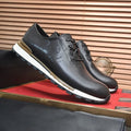 BLLIYOSS Shoes for Men 2025 new Calf leather stitching  high quality Three dimensional relief sculpture Embossed badge pattern