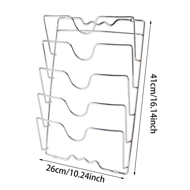Kitchen Organizer Rack Wall Hanging Pot Cover Five - Layer Lid Metal Rust - Free Multifunctional Storage - View 7 | SAMAG