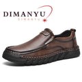 DIMANYU Men Loafers Slip‑on Casual Shoes Non‑Slip Genuine Leather  Walking Loafers Male Daily Outdoo Leather Footwear