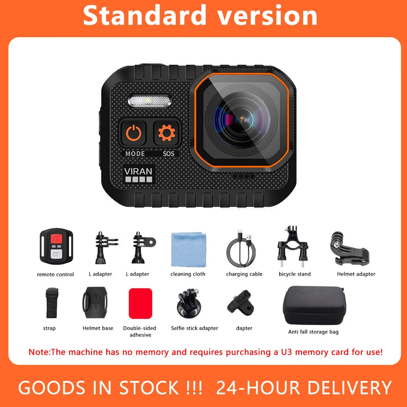 VIRAN SC002 Action Camera 4K With Remote Control Screen Waterproof Sport Camera Drive Recorder Sports Camera Helmet Action Cam