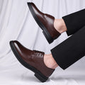 Men's Business Shoes Premium Cowhide Upper Lightweight Breathable Design with Rubber Sole for Office Commute Formal Occasions