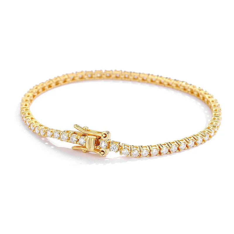 4mm 925 Sterling Silver Moissanite Bracelet 3mm D VVS1 Diamond with GRA for Women Sparkling Wedding Party Fine Jewelry