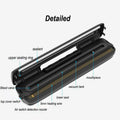 220V Electric Vacuum Sealer Packaging Machine with Free 15pcs Vacuum Bags Machine Household Black Food Vacuum Sealer