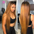 1B/30 Ombre Bone Straight Human Hair Bundles Brazilian Remy Human Hair Weave Extensions 2 Tone Brown Colored Bundles Human Hair