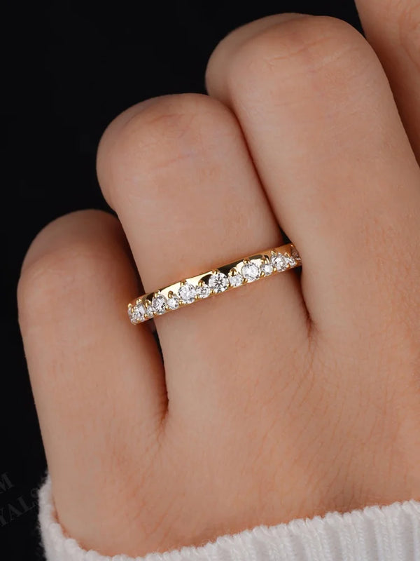 925 Sterling Silver Zircon Fashion Gorgeous Half Circle Round Ring For Women Engagement Anniversary High Quality Fine Jewelry