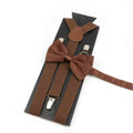 Fashion Men Kids Suspender Bowtie Sets For Wedding Party Festival Gift Brown Khaki Elastic Y - back Straps - Visuel 5 | SAMAG
