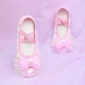 Blue,Pink,Purple Girls Dance Soft Sole Kids Ballet Dancing Shoe Cute Stage Show Cat Paw Shoes Bow Accessories