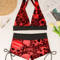 Square Neck Modest Bikini Set With Skull Print | SAMAG
