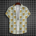 Hawaiian Shirt For Men 3d Beer Printed Short Sleeve Party | SAMAG