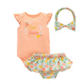 0 to12M 3-Pack Bodysuits Sets For Girls Newborn Short Sleeve Rompers Cotton Clothes Infants Summer One Piece Costume Bebe Outfit