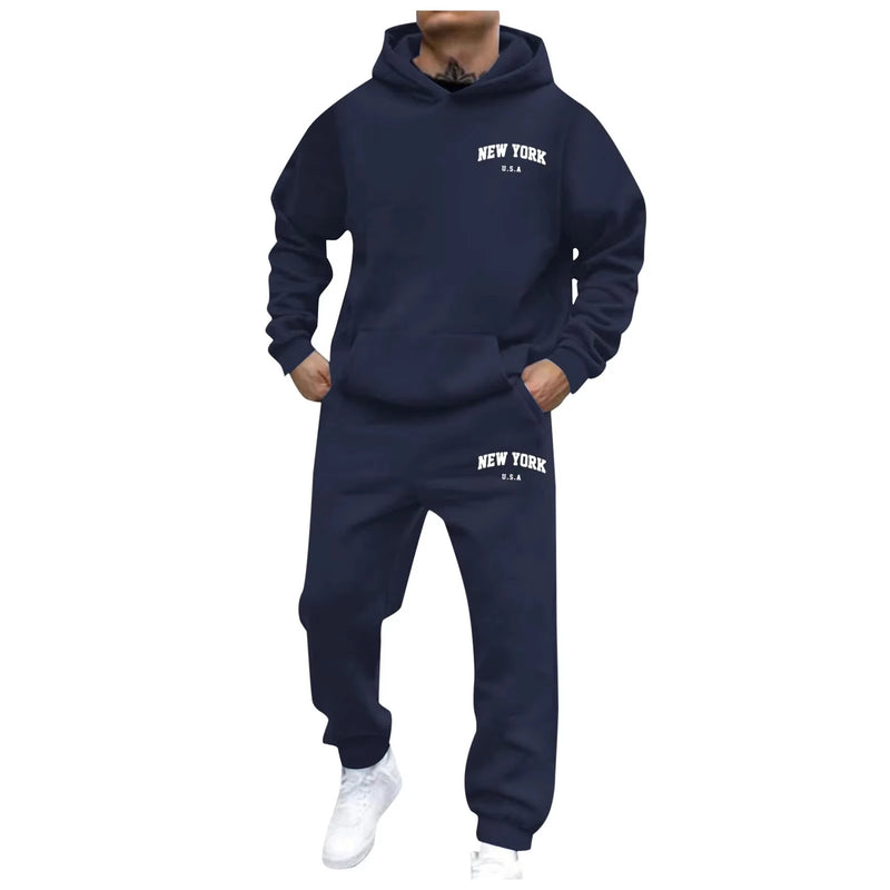 Men Women Autumn Winter Hooded Cotton Pants Set Fashion Casual Letter Printed CottonPants Sports Suit - View 9 | SAMAG