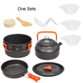 1PCS Camping Cookware Kit Outdoor Cooking Set Aluminum Pot Equipment Travel Tableware Kitchen for Hiking Picnic BBQ