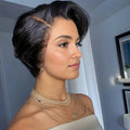 Pixie Cut Wig Human Hair Wigs Short Bob Perruque Bresillienne 13X4X1 Transparent Lace Wig Body Wave Human Hair