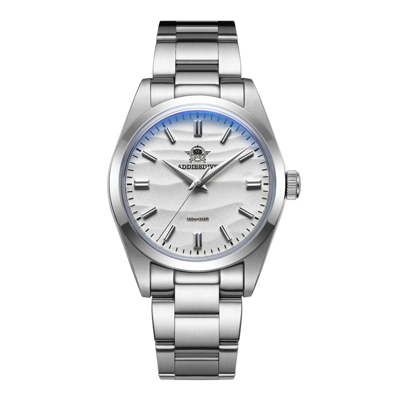 ADDIESDIVE 2026 Men's Quartz Watches Bubble Mirror Glass 100M Waterproof New 316L Stainless Steel Luxury Business Dress Watches