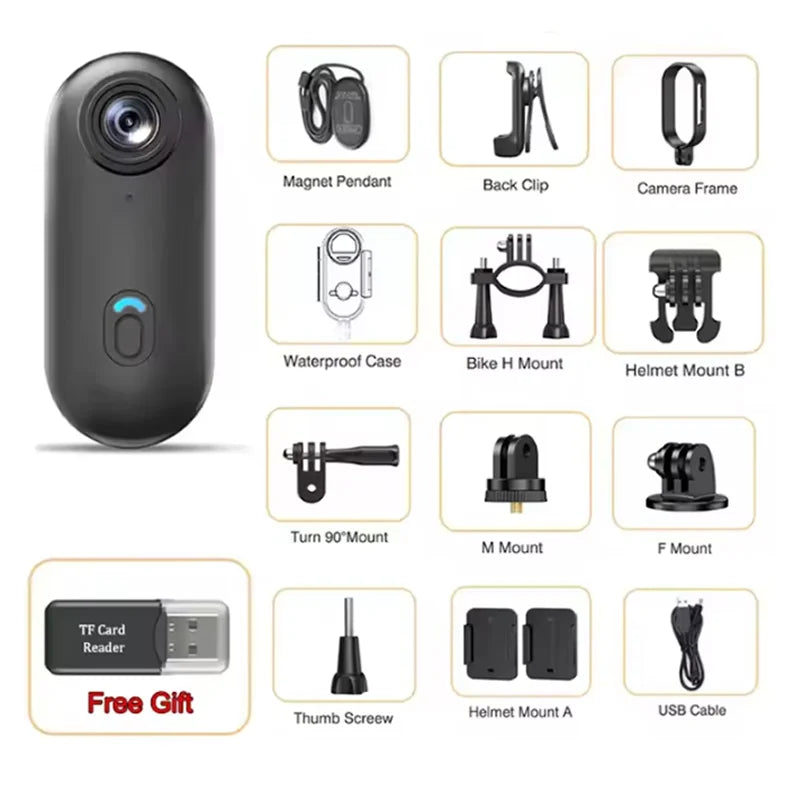 4K Outdoor Sports Camera 1080P Mini Camera In Helmet Motorcycle Bike Filming Waterproof  Bicycle Action Video Recording Body Cam