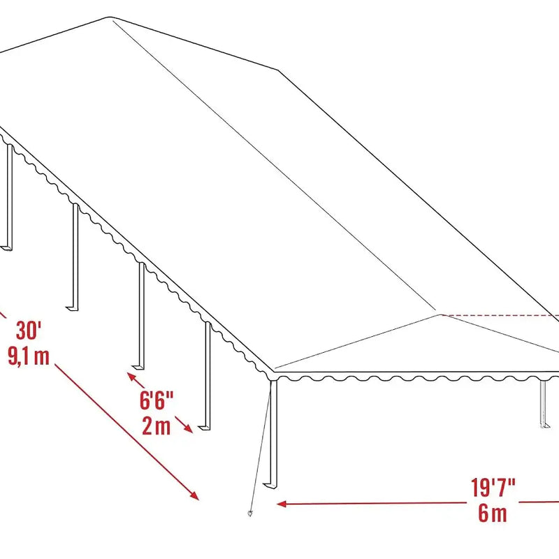 20 x 30 ft Commercial Grade Outdoor Party Tent, White - View 2 | SAMAG