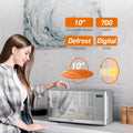 0.7 Cu Ft Countertop Microwave Oven, 700W with Digital LED Touch Controls, 10 Power Levels, Push Button Door, Stainless Steel