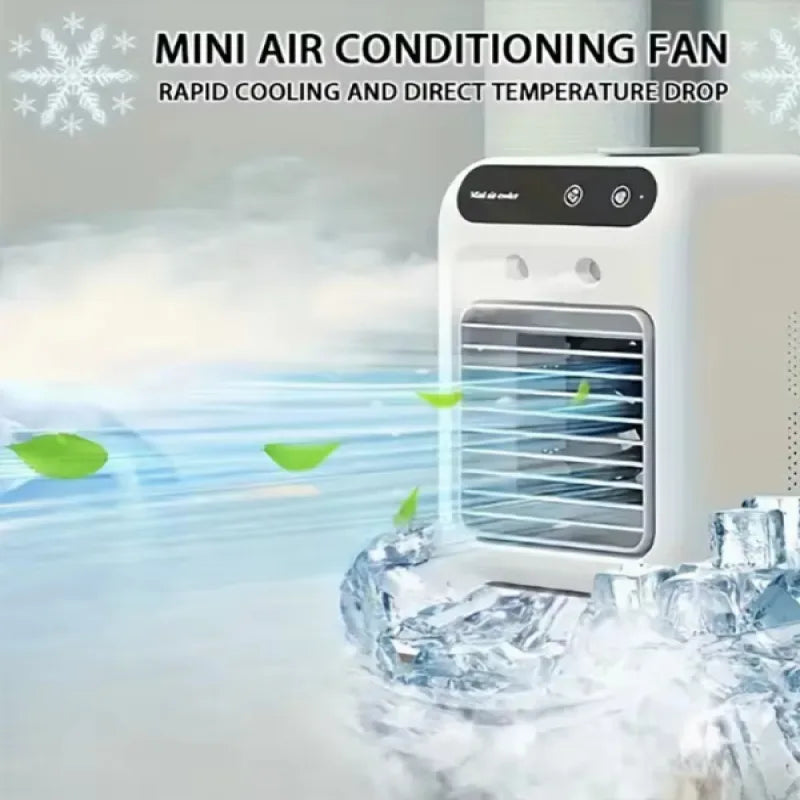500ml Mini mobile air conditioner fan Portable desktop water capacity air cooler fan humidifier cooling function USB charging