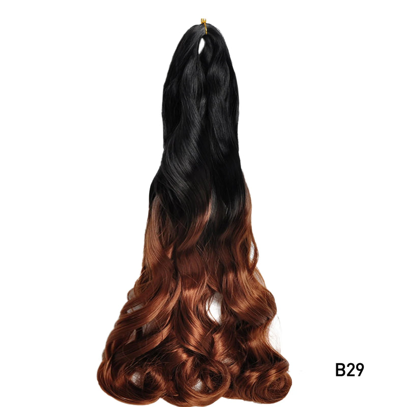 Loose Wave Braiding Hair Extensions 24" Synthetic Spiral Curls Braids Hair Pre Stretched Bouncy Braid French Curls Braiding Hair