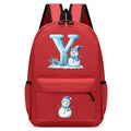 Xmas Snowman Alphabet A-Z Print Backpack for Toddler Girls Boys Schoolbag Holiday Lightweight Kindergarten Kid Daily School Bag