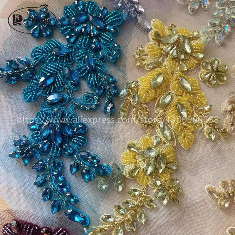 Handsewn Rhinestone Flower for Wedding Dress, Coats - View 3 | SAMAG
