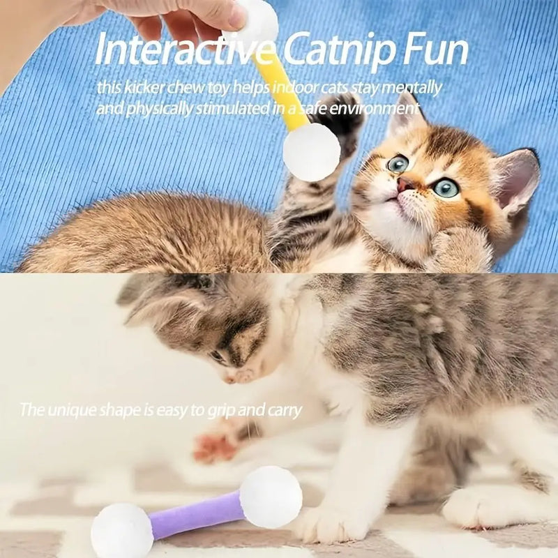 New Soft Q Tip Cat Self-Play Giant Swabs Shape Cotton Swab Shape Cat Durable Bite-Resistant Interactive Cat Indoor Cats