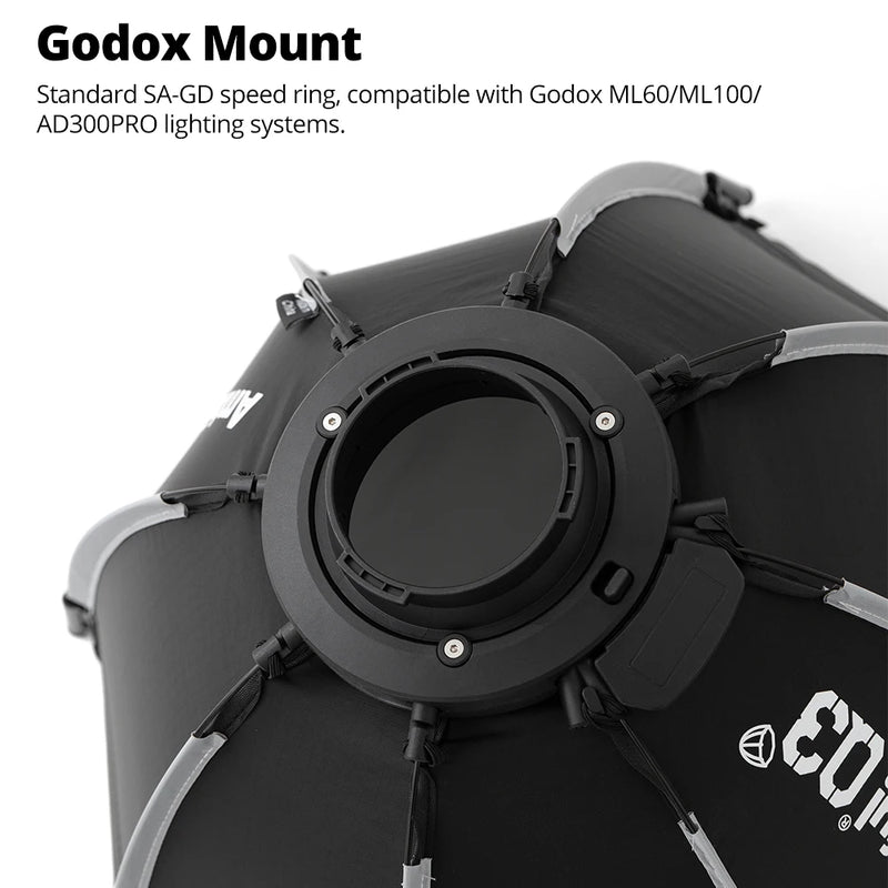 AMBITFUL Q3 40cm 60cm GODOX Mount Softbox SA-GD Speed Ring Matt Box Light Box For GODOX ML100 BI ML60 AD300Pro LED Flashlight