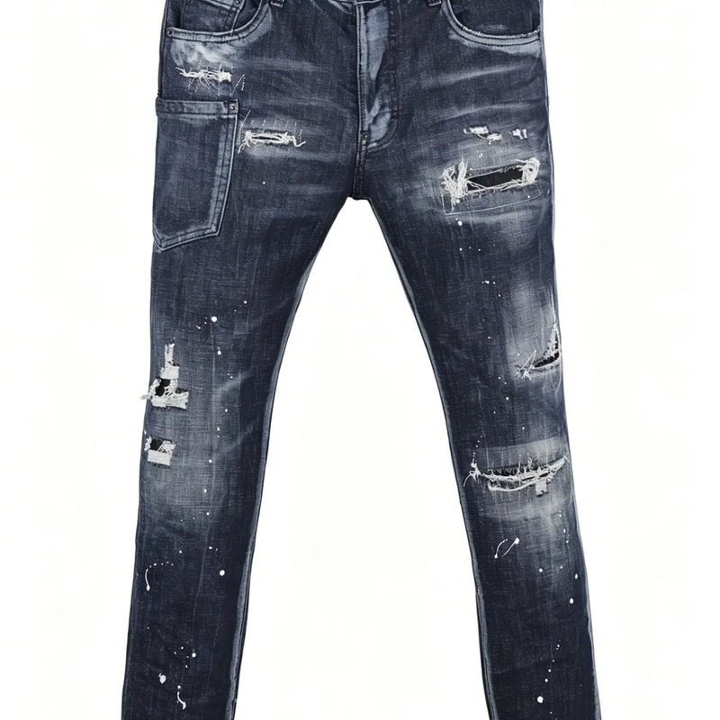 6060 Four Seasons New Men's Washed Ripped Patch Old | SAMAG
