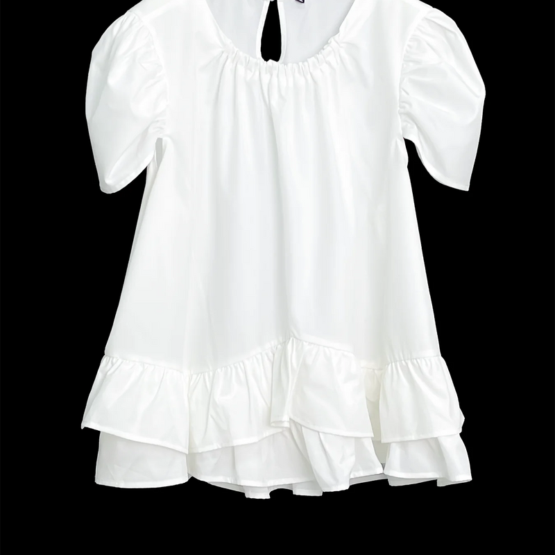 Plus size women's spring & summer simple fairy style puff - View 3 | SAMAG